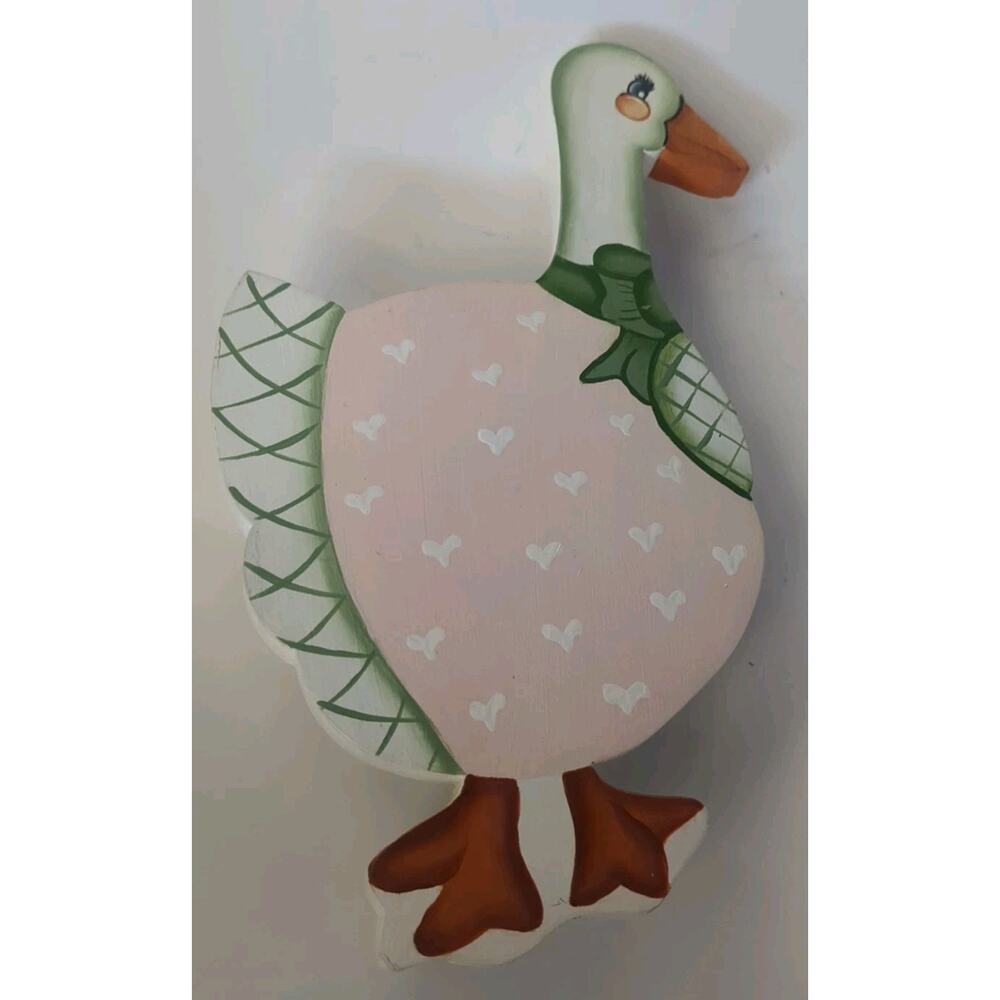 Wooden Hand Painted Duck / Mother Goose Vintage